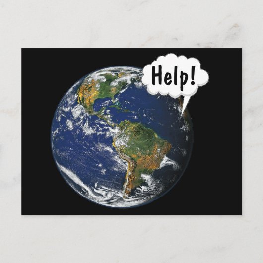 HELP! Bespaar de wereld Briefkaart (Voorkant)