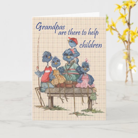 Help bij Grandpas - Wenskaart Kaart (Gele Bloem)