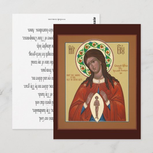 Help bij het geven van een bevaarmoeder van God-ge Briefkaart (Voorkant / Achterkant)