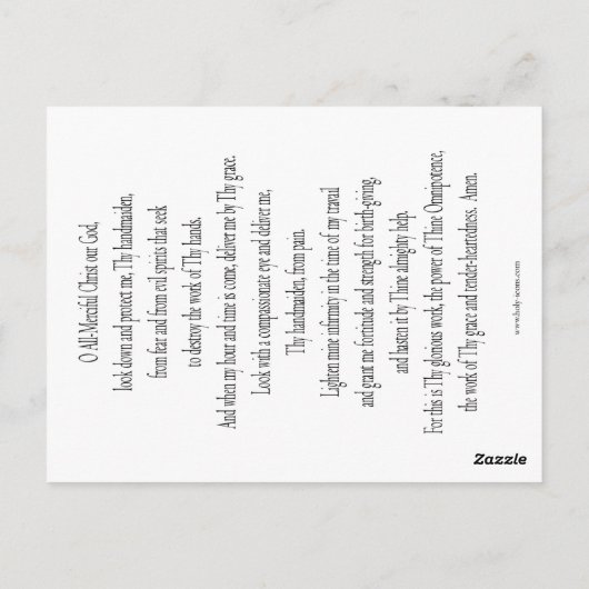 Help bij het geven van een bevaarmoeder van God-ge Briefkaart (Achterkant)