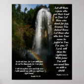 Help bij waterval en regenboog door God Print (Voorkant)