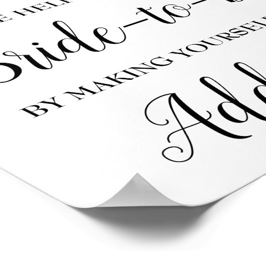Help-bride-aan-zijn door uw eigen adresseerteken t poster (Hoek)
