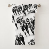 Help Cat Runway Modellen Wandelen De Catwalk Bad Handdoek (Insitu)