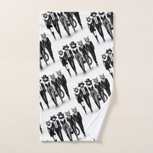 Help Cat Runway Modellen Wandelen De Catwalk Bad Handdoek (Handdoek)