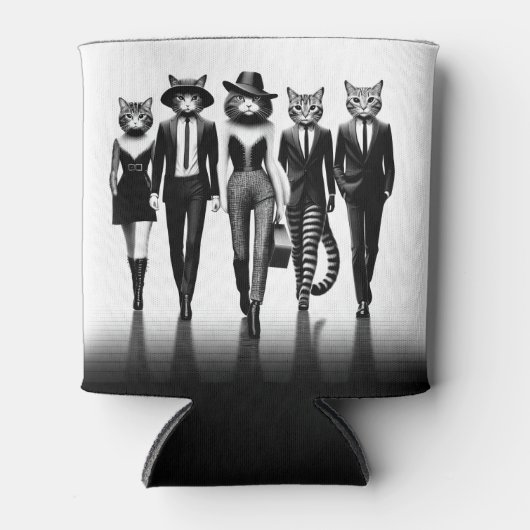 Help Cat Runway Modellen Wandelen De Catwalk Blikjeskoeler (Voorkant)