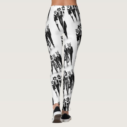 Help Cat Runway Modellen Wandelen De Catwalk Leggings (Achterkant)