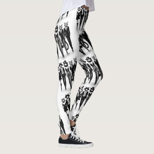 Help Cat Runway Modellen Wandelen De Catwalk Leggings (Rechts)