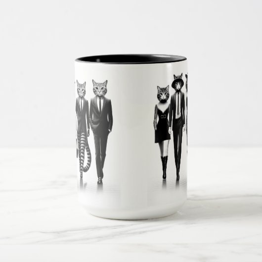 Help Cat Runway Modellen Wandelen De Catwalk Mok (Midden)