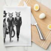 Help Cat Runway Modellen Wandelen De Catwalk Theedoek (Quarter Fold)