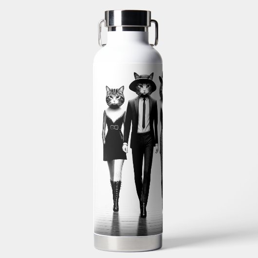 Help Cat Runway Modellen Wandelen De Catwalk Waterfles (Voorkant)