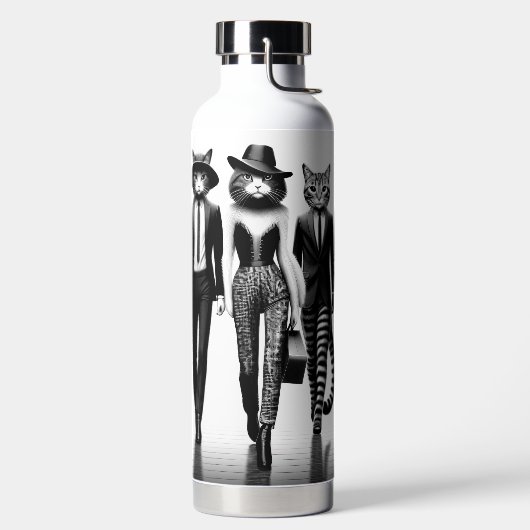 Help Cat Runway Modellen Wandelen De Catwalk Waterfles (Links)