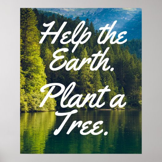 Help de aarde. Plant A. Boom. | Poster met bomen o (Voorkant)