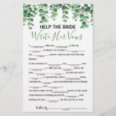 Help de Bride bij het schrijven van haar Vows Vrij Flyer (Voorkant)