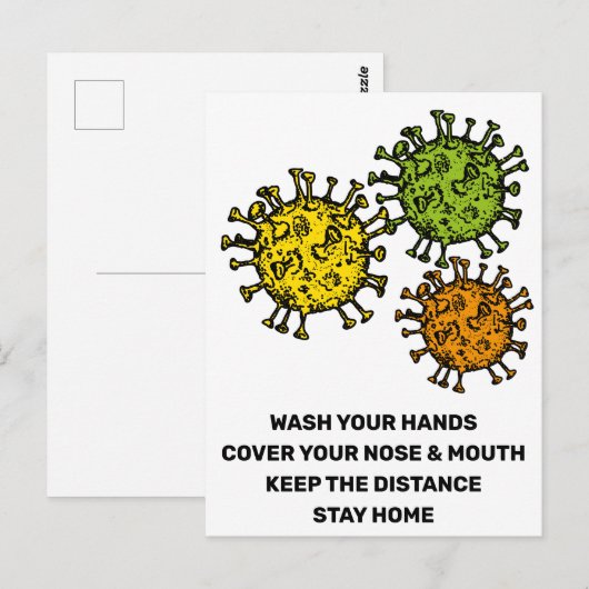 Help de Corona-virus Covid19 te stoppen Briefkaart (Voorkant / Achterkant)