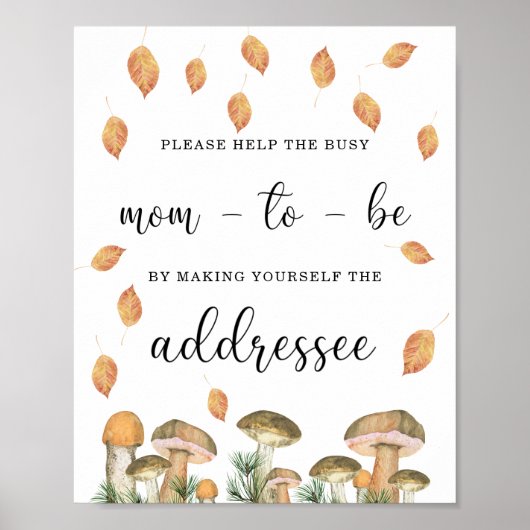 Help de drukke aanstaande moeder bij het adressere poster (Voorkant)