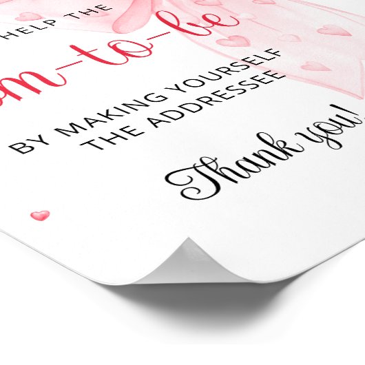 Help de drukke moeder-to-be adres en envelop poster (Hoek)