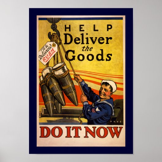 Help de goederen te leveren (grens) poster (Voorkant)