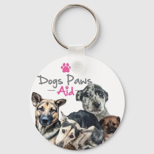 Help de honden te redden met deze mooie sleutelrin sleutelhanger (Voorkant)