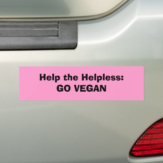 Help de hulpeloze:GA VEGAN Bumpersticker (Op auto)