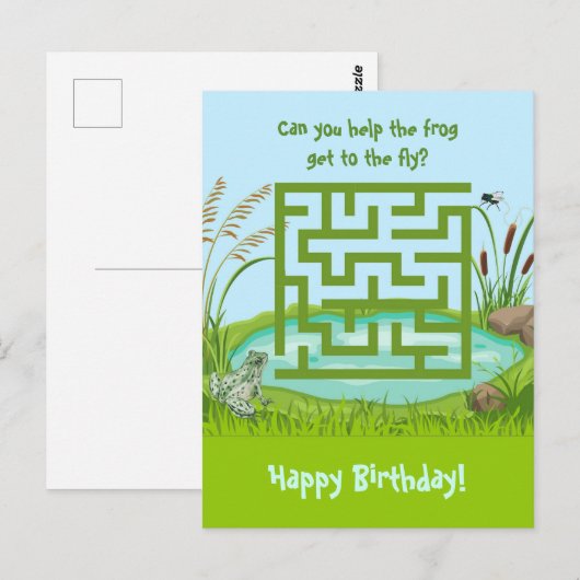 Help de kikker om bij de vlieg te komen Doolhof Ve Briefkaart (Voorkant / Achterkant)