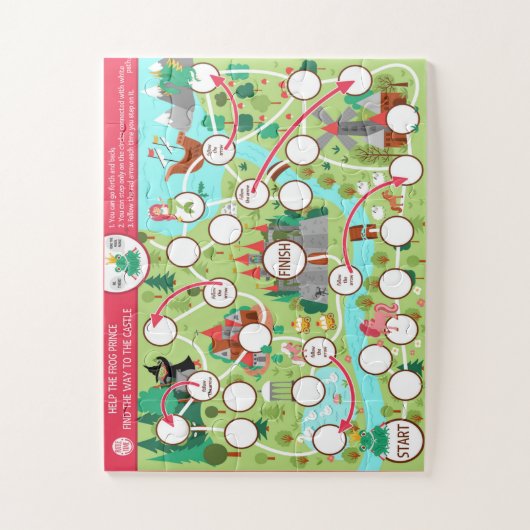 Help de kikkerprins naar het Kind van het Castle G Legpuzzel (Verticaal)