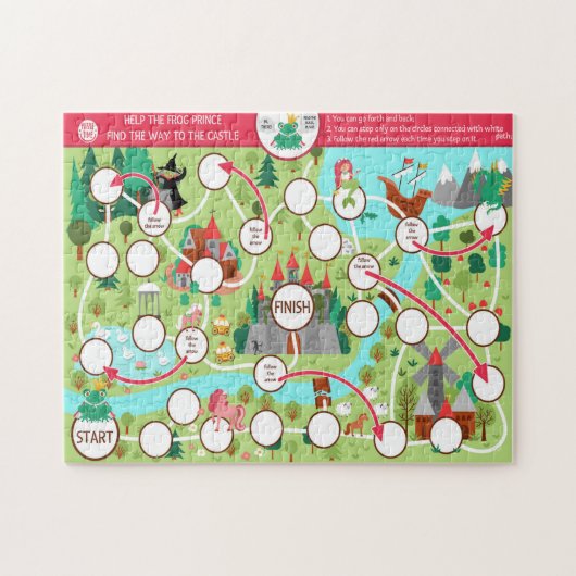 Help de kikkerprins naar het Kind van het Castle G Legpuzzel (Horizontaal)