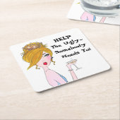 "HELP de lelijke - iemand moet het doen!" Kartonnen Onderzetters (Schuin)