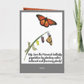 Help de Monarch vlinder te redden Bedankkaart (Achterkant)