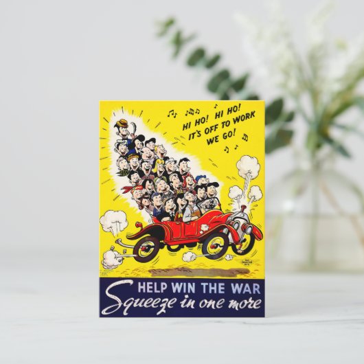 Help de oorlog te winnen - Carpool Briefkaart (Staand voorkant)