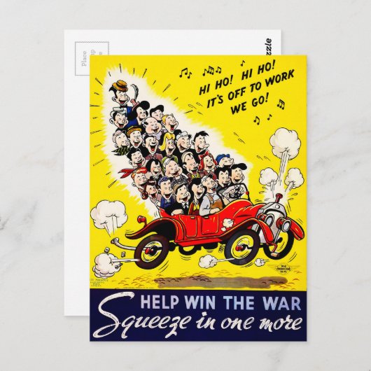 Help de oorlog te winnen - Carpool Briefkaart (Voorkant / Achterkant)