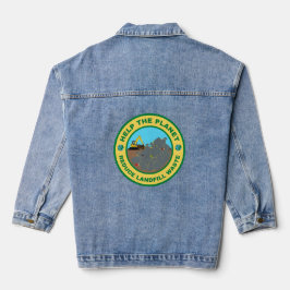 Help de planeet om afval te verminderen denim jacket