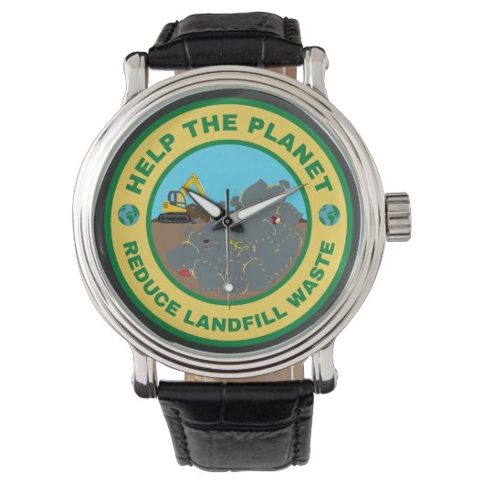 Help de planeet om afval te verminderen horloge (Voorkant)