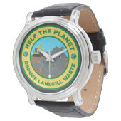 Help de planeet om afval te verminderen horloge (Gekanteld)