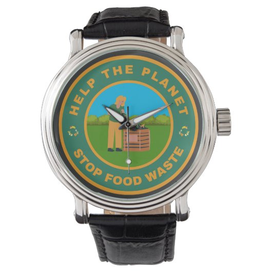 Help de planeet om voedselverspilling te stoppen horloge (Voorkant)