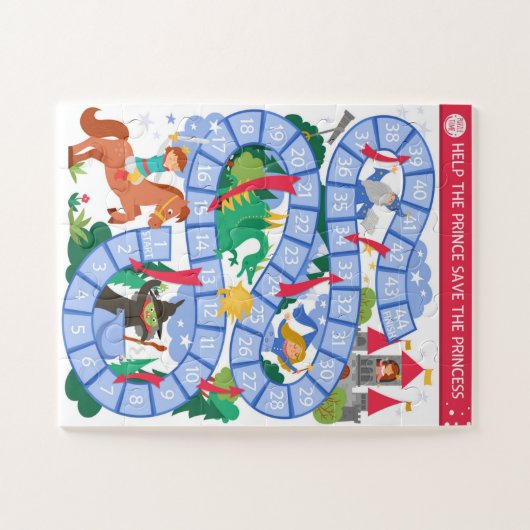 Help de prins de prinses van de heks te redden legpuzzel (Horizontaal)