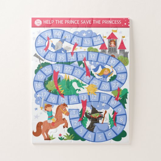 Help de prins de prinses van de heks te redden legpuzzel (Verticaal)