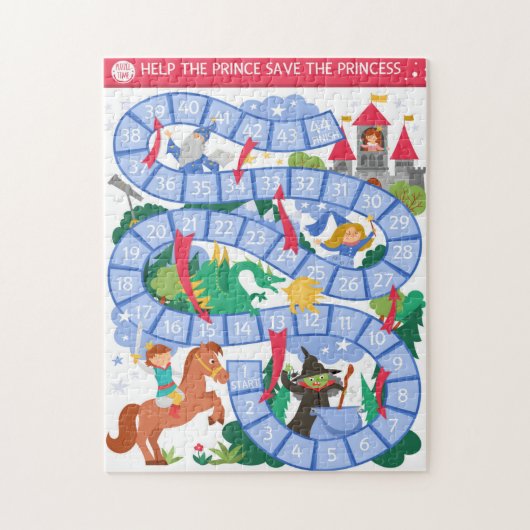 Help de prins om de prinses te redden van de heks legpuzzel (Verticaal)