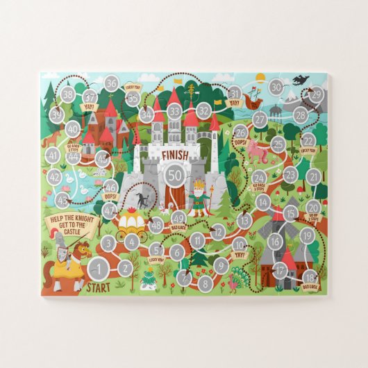 Help De Ridder Naar Het Kasteel Kids Game Legpuzzel (Horizontaal)