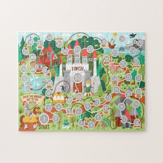 Help De Ridder Naar Het Kasteel Kids Game  Legpuzzel (Horizontaal)