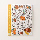 Help de Thanksgiving-kalkoen de fruitkinderen te v Legpuzzel (Verticaal)
