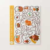 Help de Thanksgiving-kalkoen de fruitkinderen te v Legpuzzel (Verticaal)