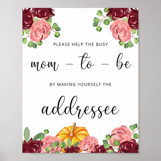 Help de zwangere mama met het adresseren van een e poster (Voorkant)