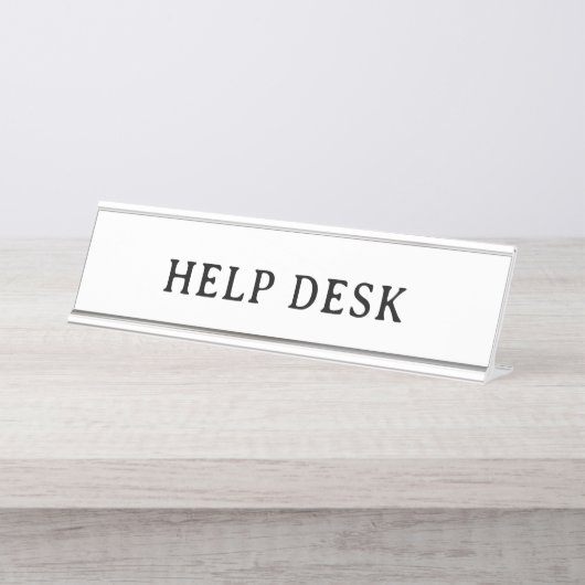 HELP DESK | Professioneel modern bureau Naambordje (Voorkant)