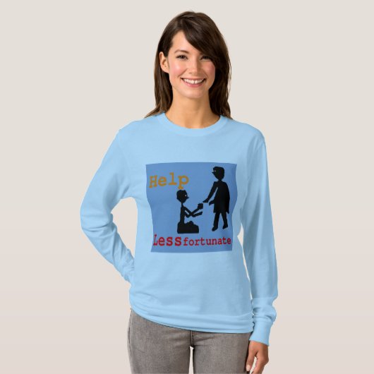 Help ;ess Fortueel op Blue T-shirt voor Vrouw (Voorkant volledig)