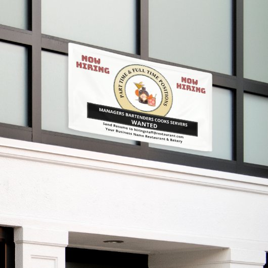 Help Gewilde vacatures Werknemers Personaliseren Spandoek (Buitenkant Gebouw)