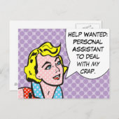 Help Gezocht grappig Briefkaart van het stripboek (Voorkant / Achterkant)