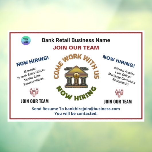 Help Gezochte Aangepaste Logo voor werknemers in h Raamsticker (Vel 3)