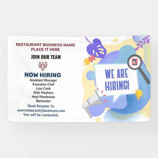 Help Gezochte bedrijven nu werknemers op maat te h Spandoek (Horizontaal)