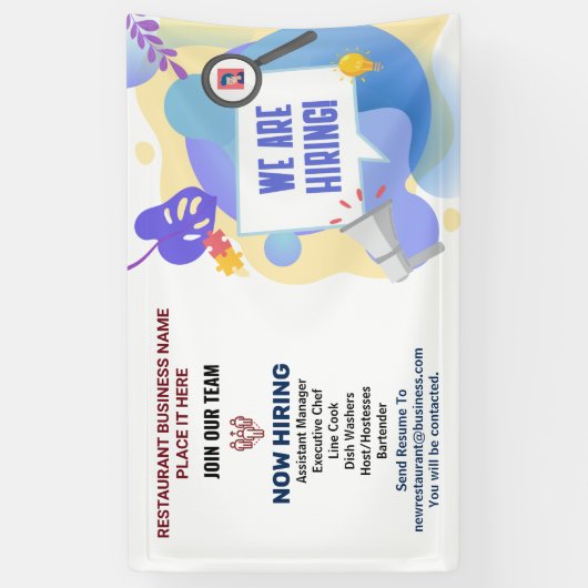 Help Gezochte bedrijven nu werknemers op maat te h Spandoek (Verticaal)