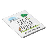 Help giraf, boomverjaardag doolhof puzzel notitieb notitieblok (Schuin)